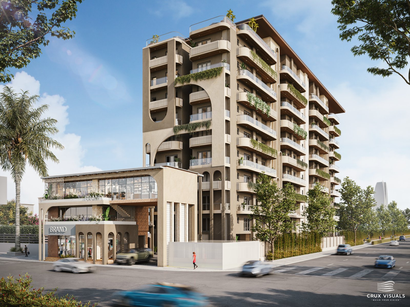 Modern apartment exterior