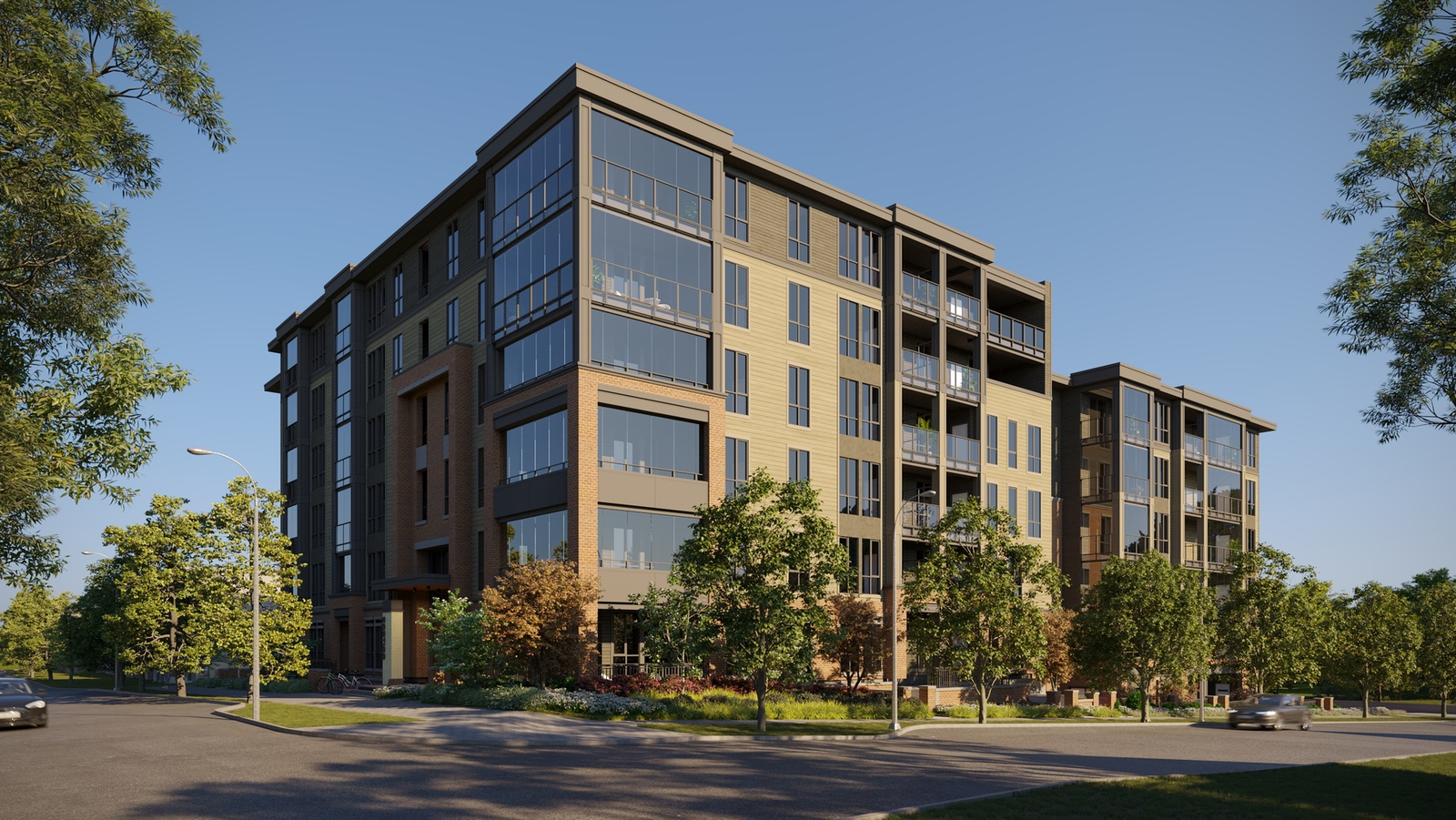 Contemporary apartment building exterior